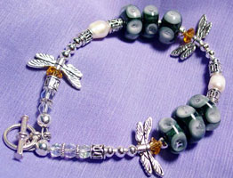 Green Dragonflies Bracelet